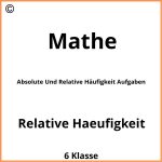 Absolute Und Relative Häufigkeit Aufgaben