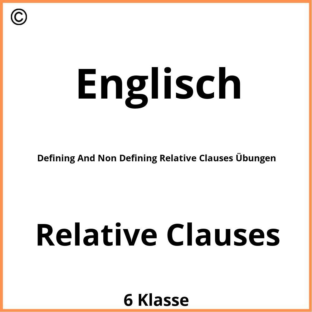 Defining And Non Defining Relative Clauses bungen