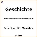 Die Entwicklung Des Menschen Arbeitsblatt Lösung