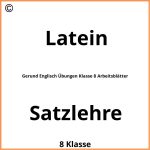 Gerund Englisch Übungen Klasse 8 Arbeitsblätter