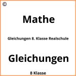 Gleichungen 8. Klasse Realschule