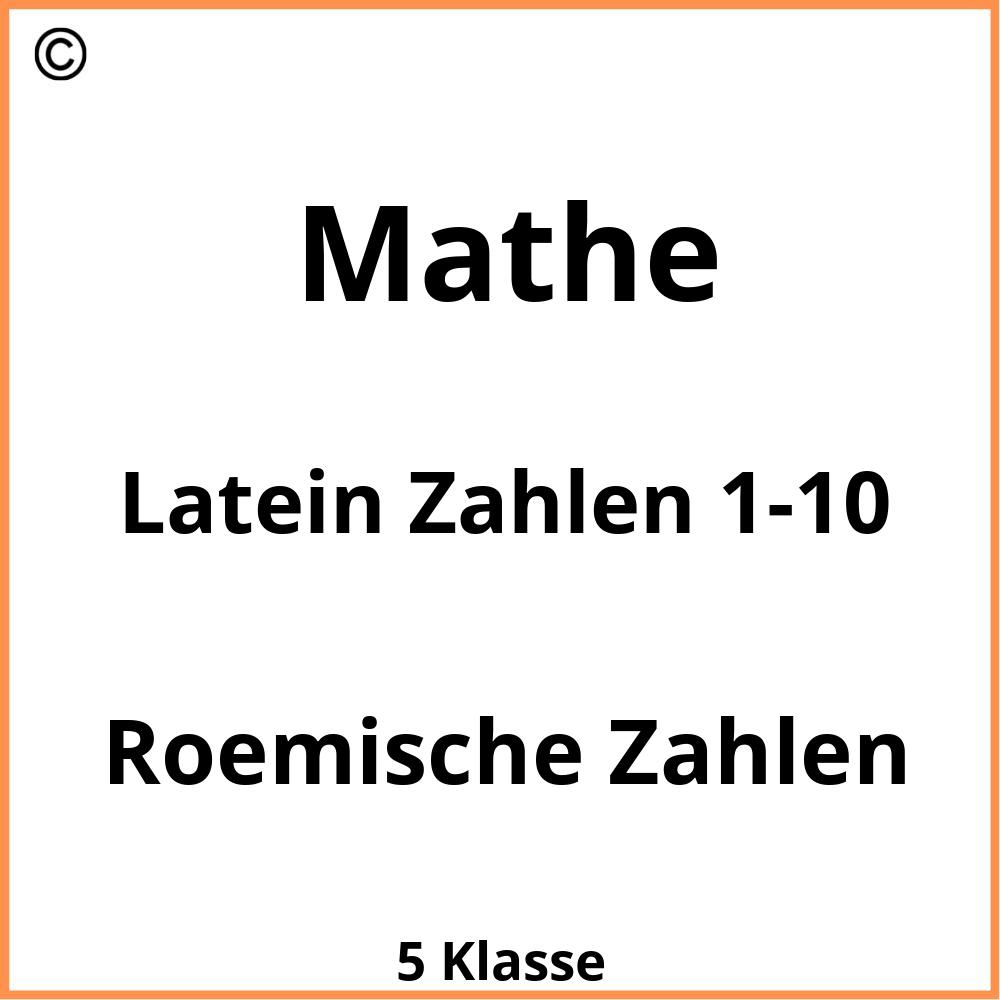 Latein Zahlen 1-10