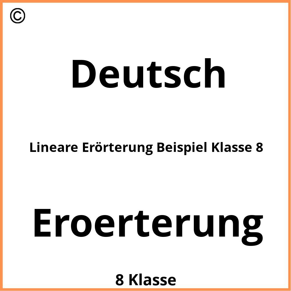 Lineare Erörterung Beispiel Klasse 8