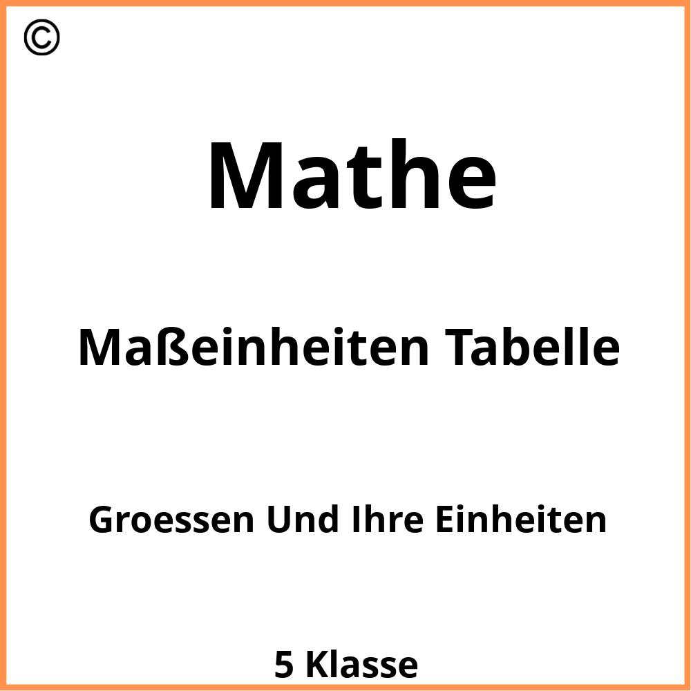 Maßeinheiten Tabelle Zum Ausdrucken Pdf