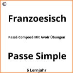 Passé Composé Mit Avoir Übungen Pdf