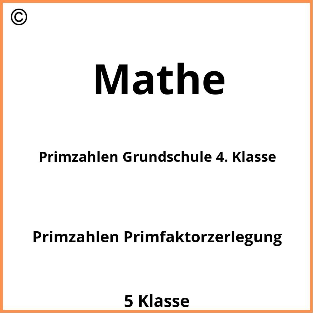 Primzahlen Grundschule 4. Klasse