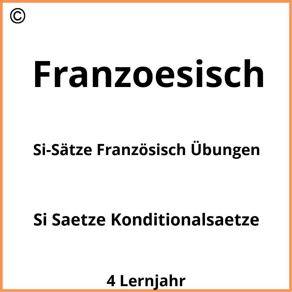 Si-Sätze Französisch Übungen Zum Ausdrucken